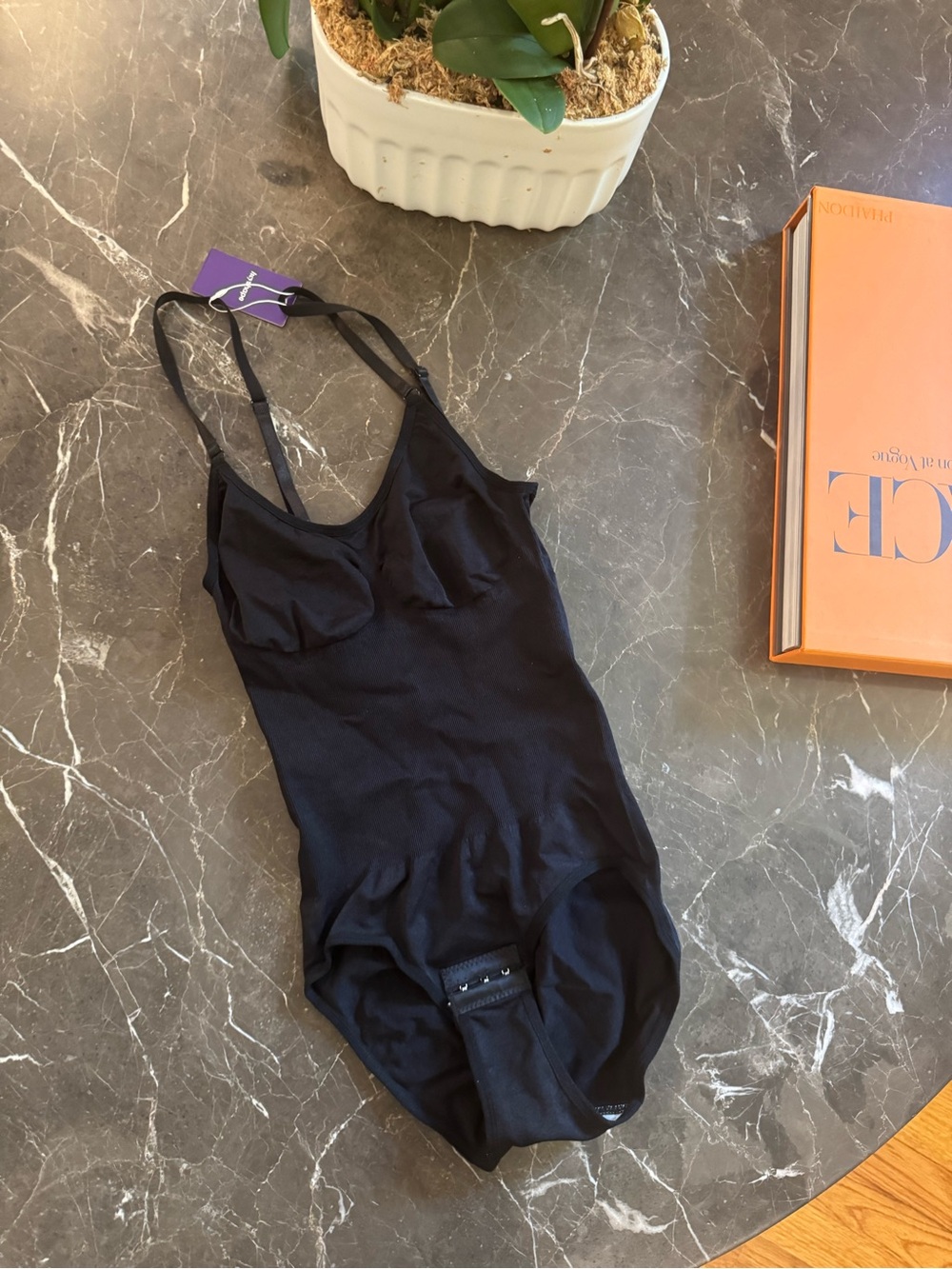 Women’s Black Shapewear Bodysuit with Built-In Support